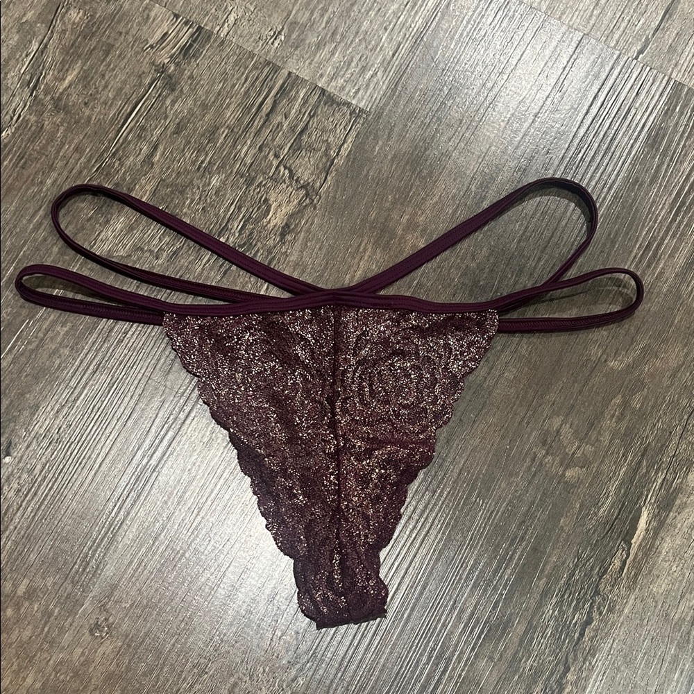 FINAL PRICE Victoria’s Secret Women's Lace G-String Thong Panty in Maroon